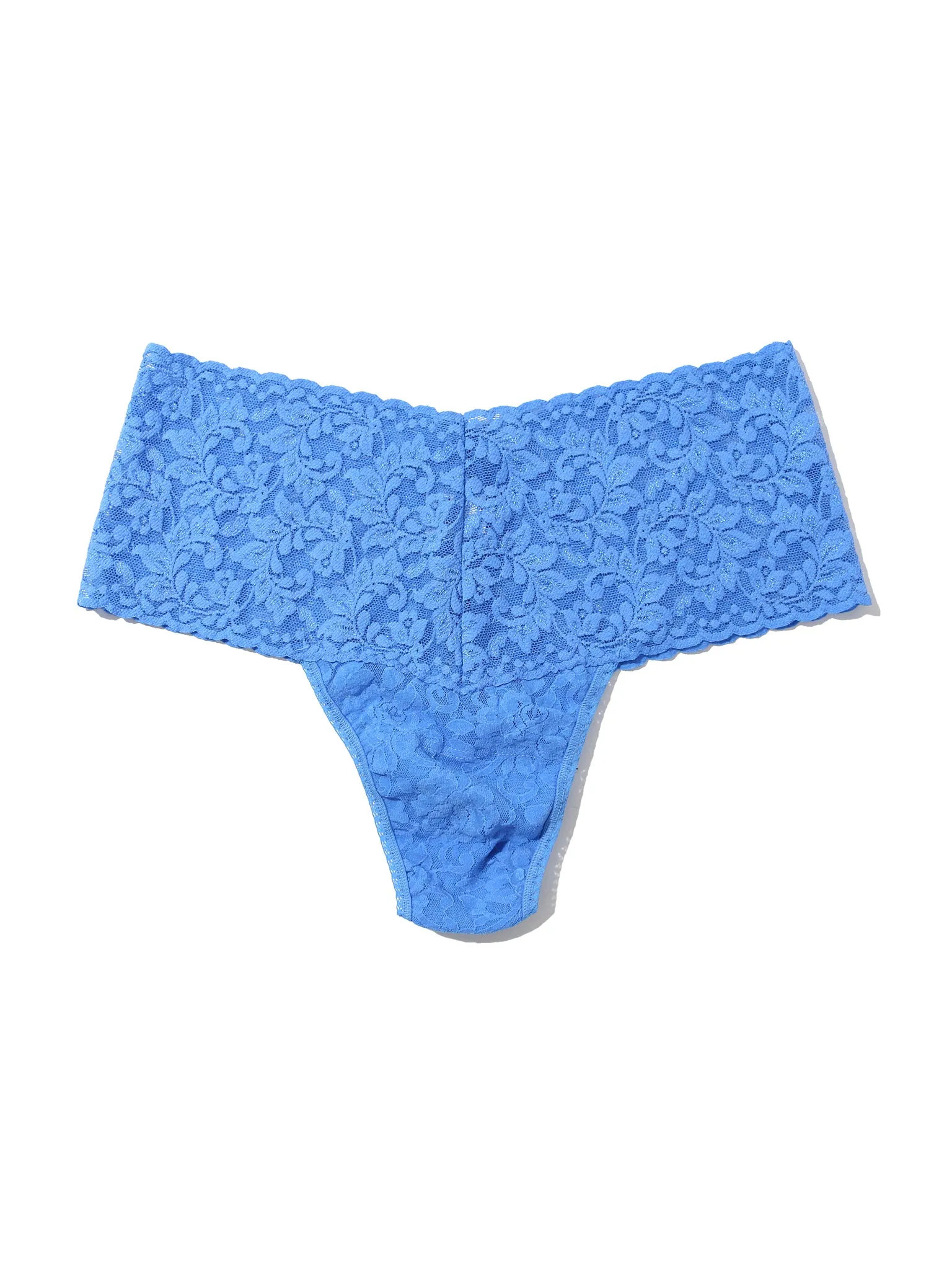Retro Lace Thong Take The Plunge Blue sold by Hanky Panky product image thumbnail 4