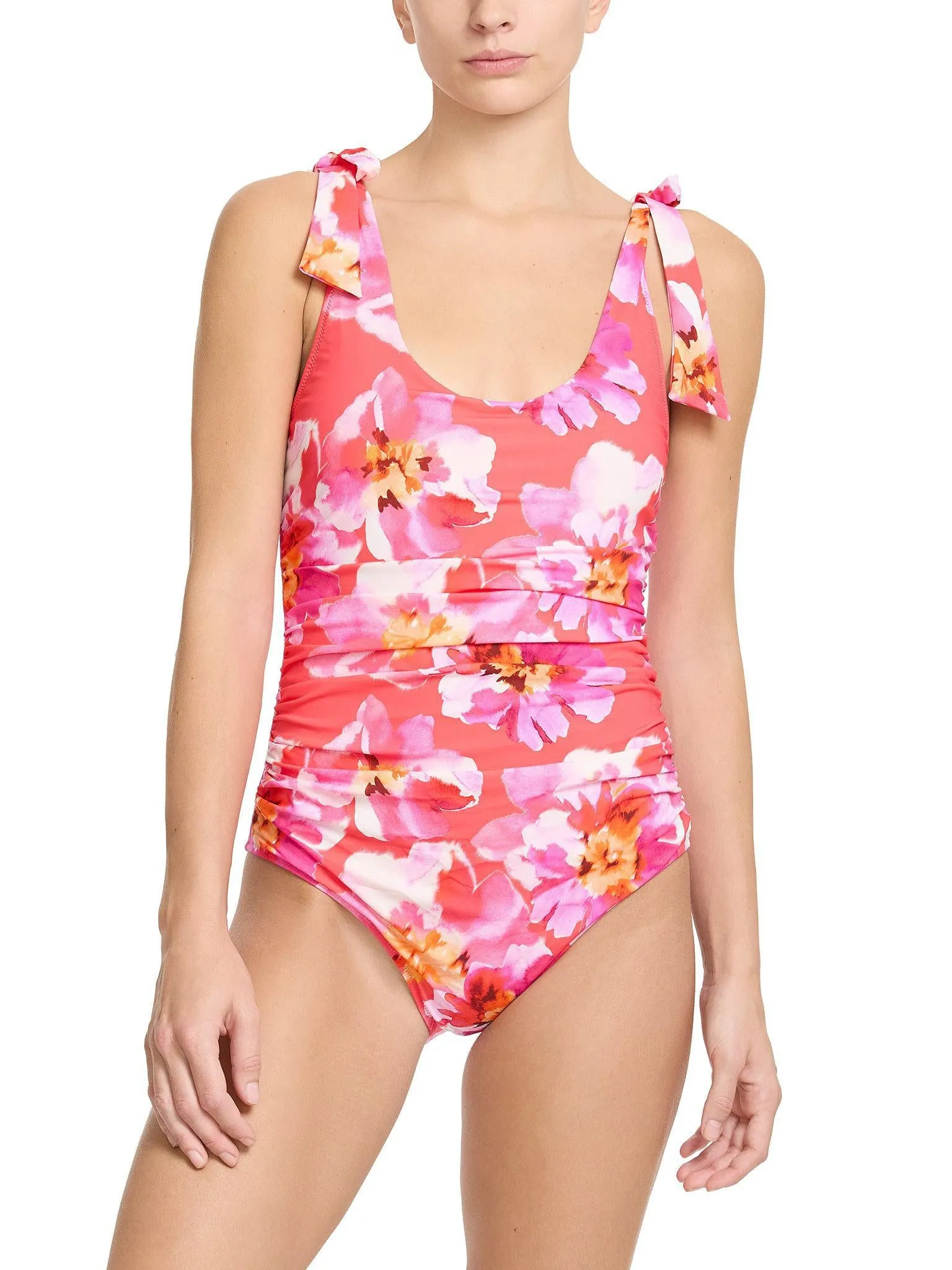 Ruched Bow One Piece Swimsuit Out Of Office Pink Black Friday Sale sold by Hanky Panky
