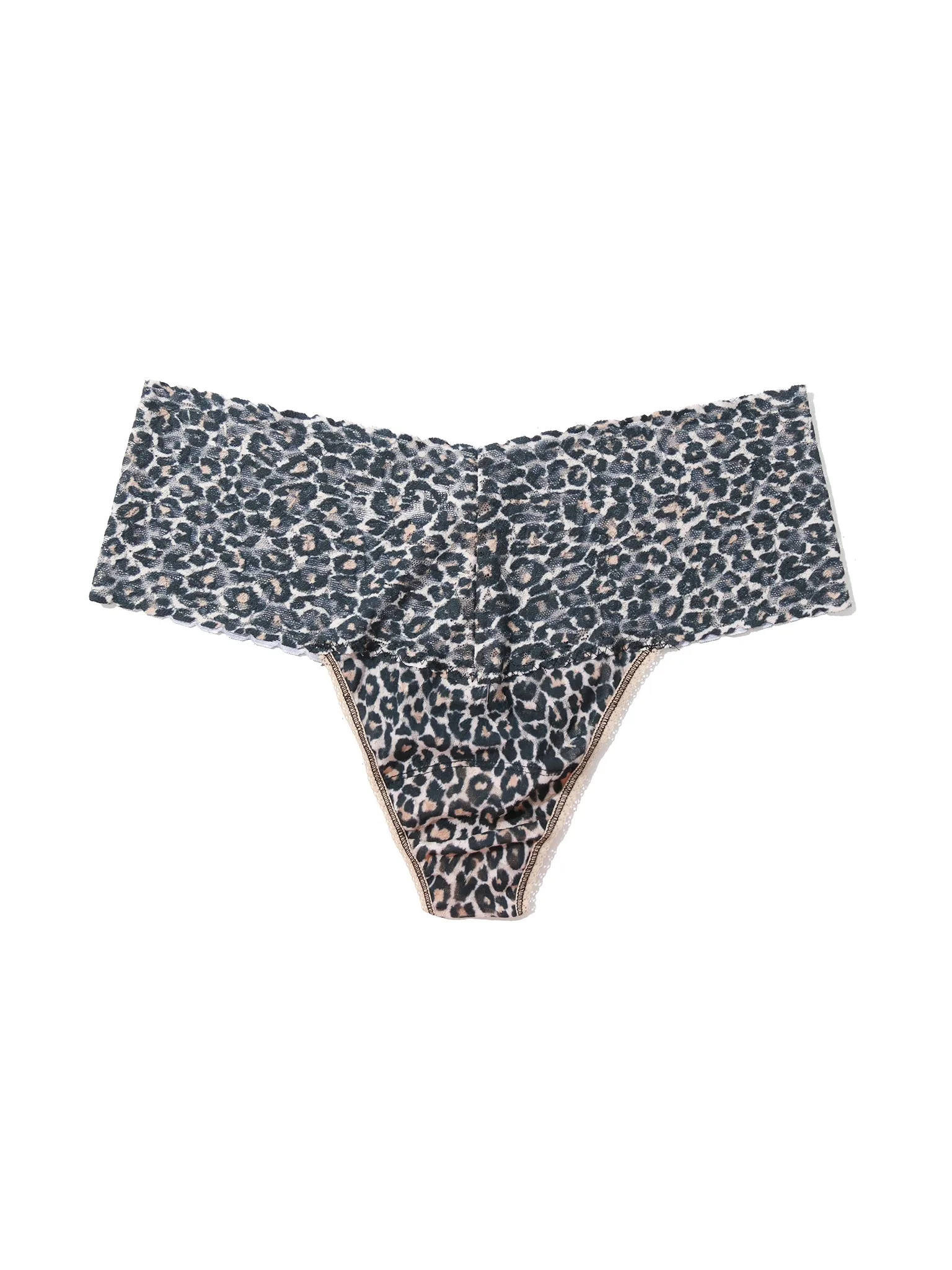 Plus Size Printed Retro Lace Thong Classic Leopard sold by Hanky Panky