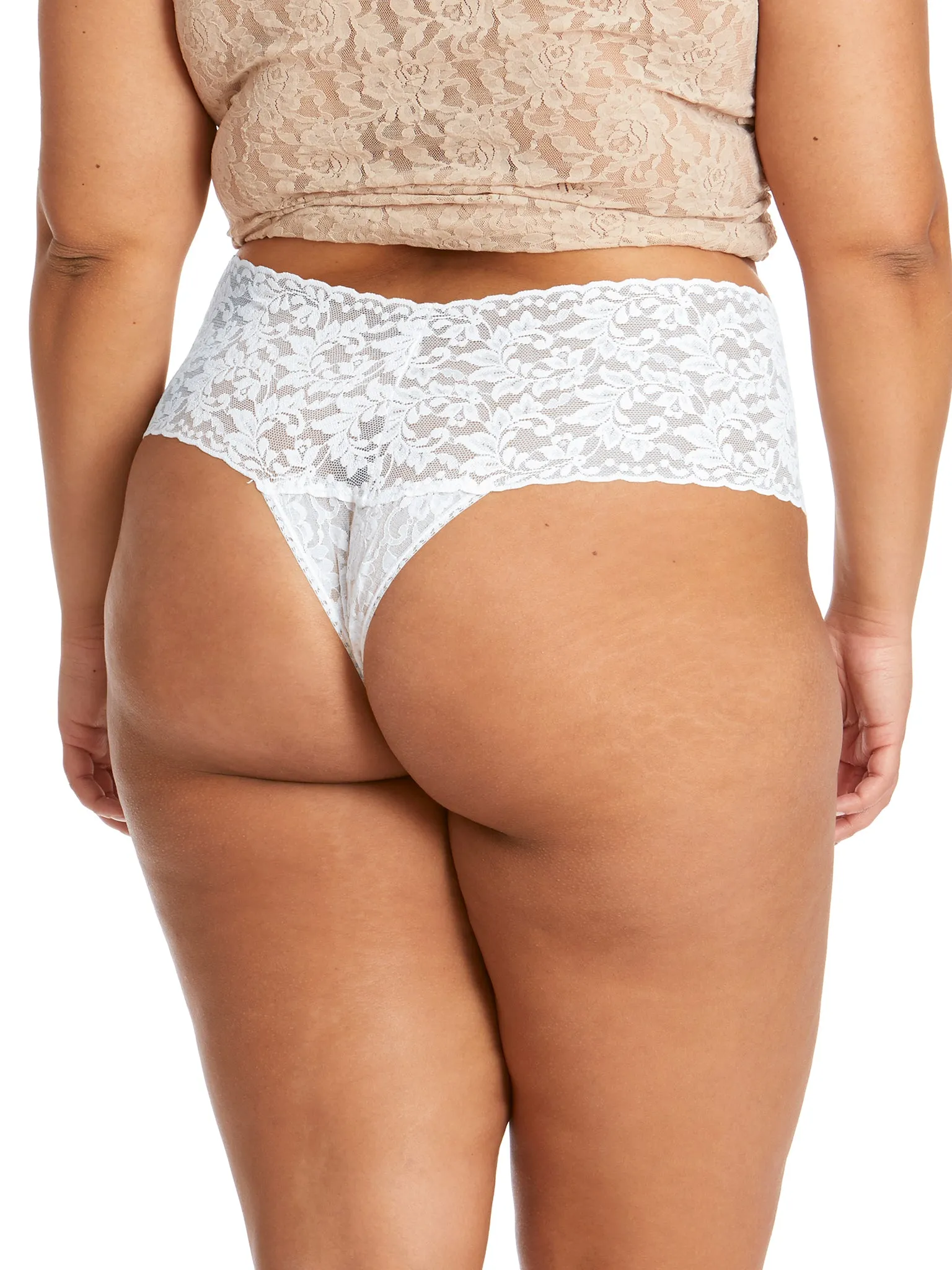 Plus Size Retro Lace Thong White Sale sold by Hanky Panky product image thumbnail 2