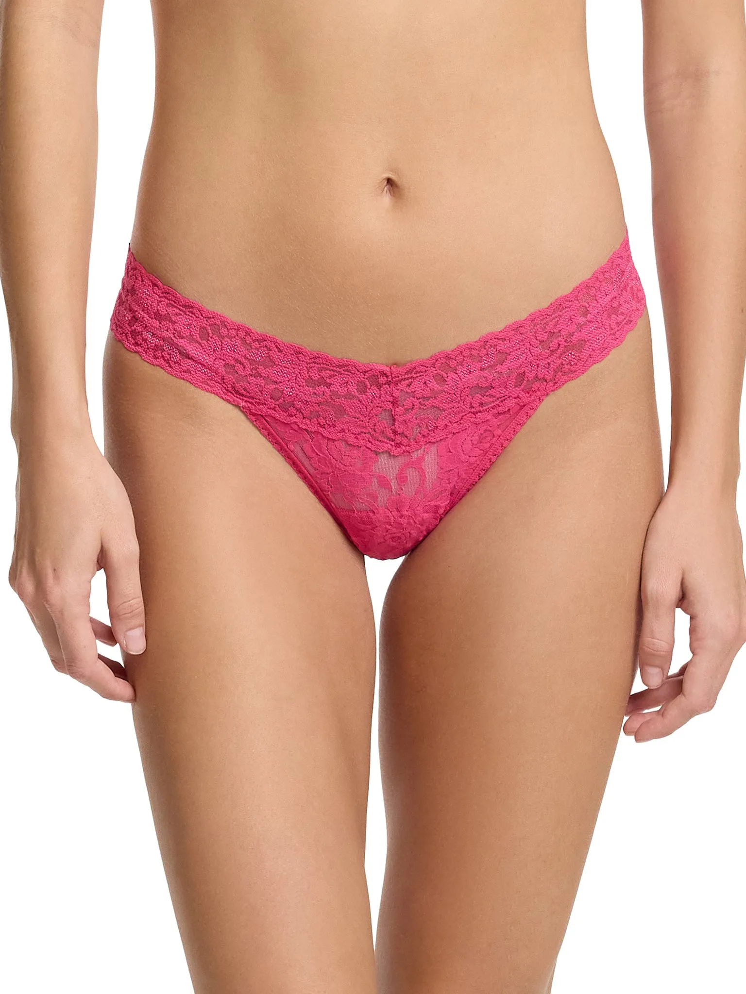 4911® Signature Lace® Low Rise Thong Un-Beet-Able Pink sold by Hanky Panky