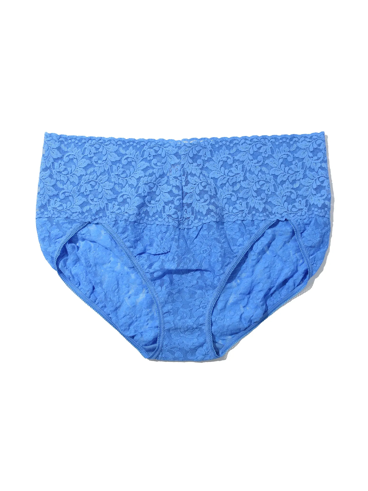 Plus Size Retro Lace V-Kini Take The Plunge Blue Sale sold by Hanky Panky