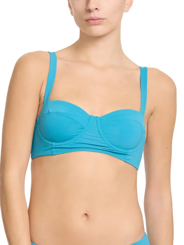 Balconette Bikini Swimsuit Top Tahiti Teal Sale made by Hanky Panky