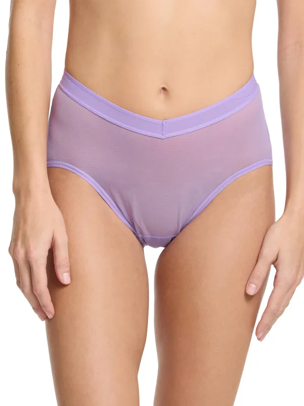 Mesh High Cut French Brief Grape Juice Purple Sale sold by Hanky Panky