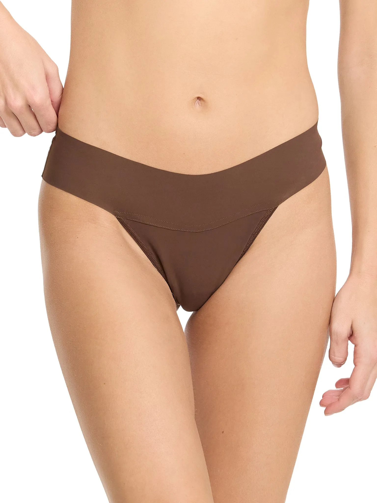 BreatheSoft™ Natural Rise Thong Mahogany Sale sold by Hanky Panky