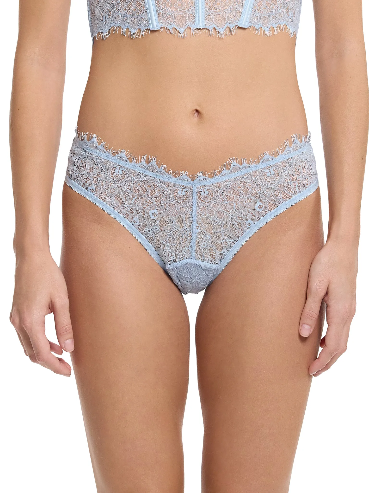 Sheer Seduction Thong Touch The Sky Blue Sale sold by Hanky Panky