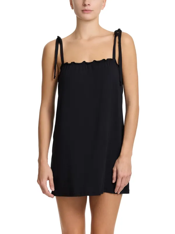 Unwind Ruffle Chemise Black sold by Hanky Panky