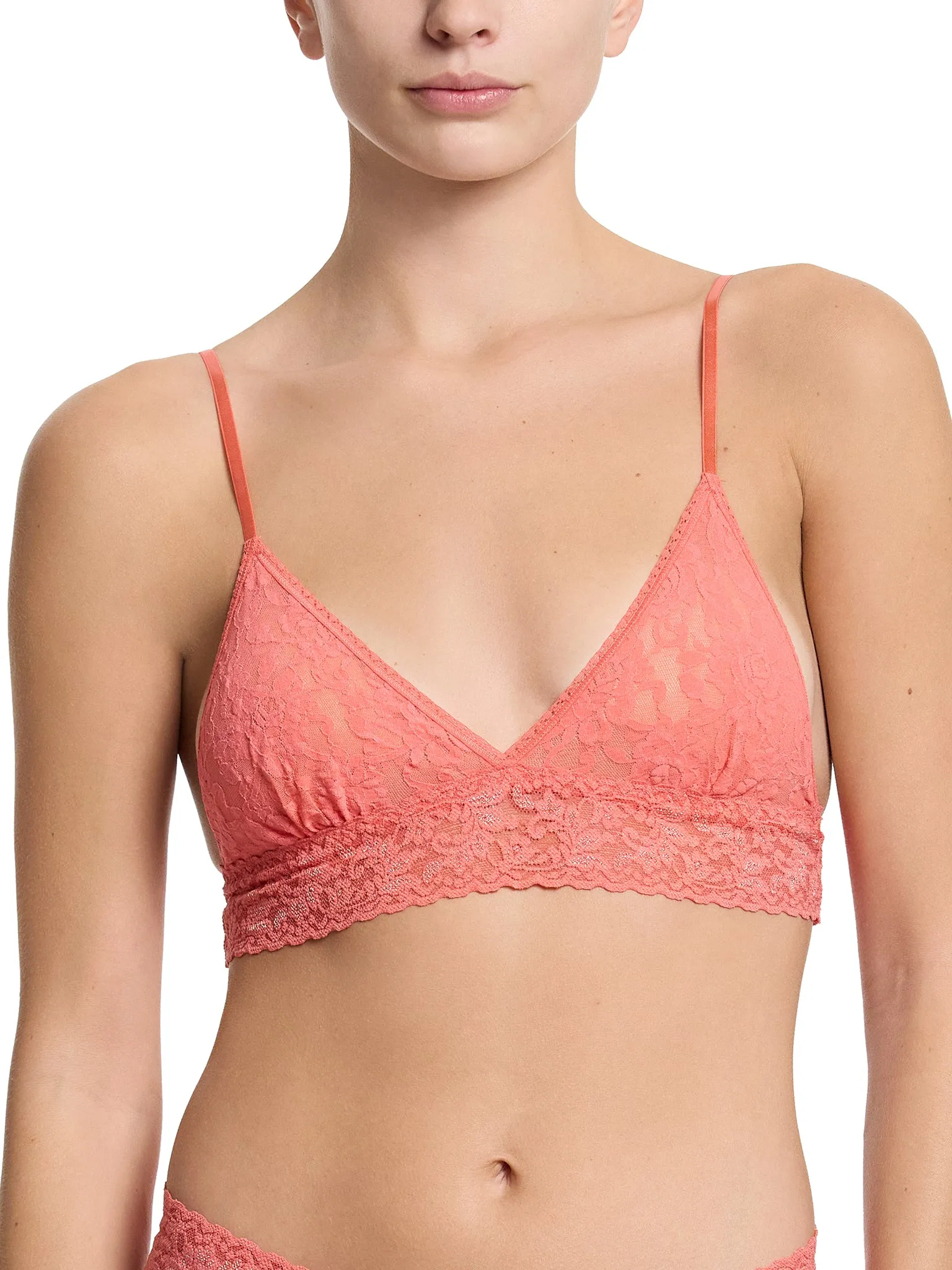Signature Lace® Padded Triangle Bralette Courageous Coral Sale sold by Hanky Panky