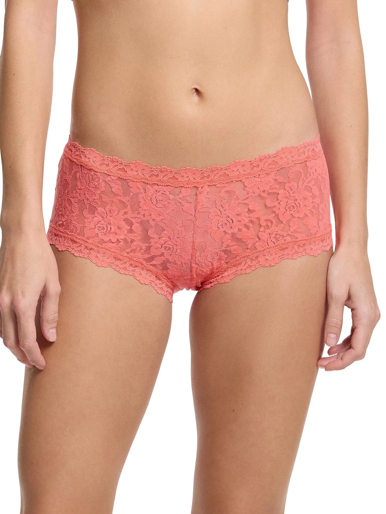 Signature Lace® Boyshort Courageous Coral Sale sold by Hanky Panky