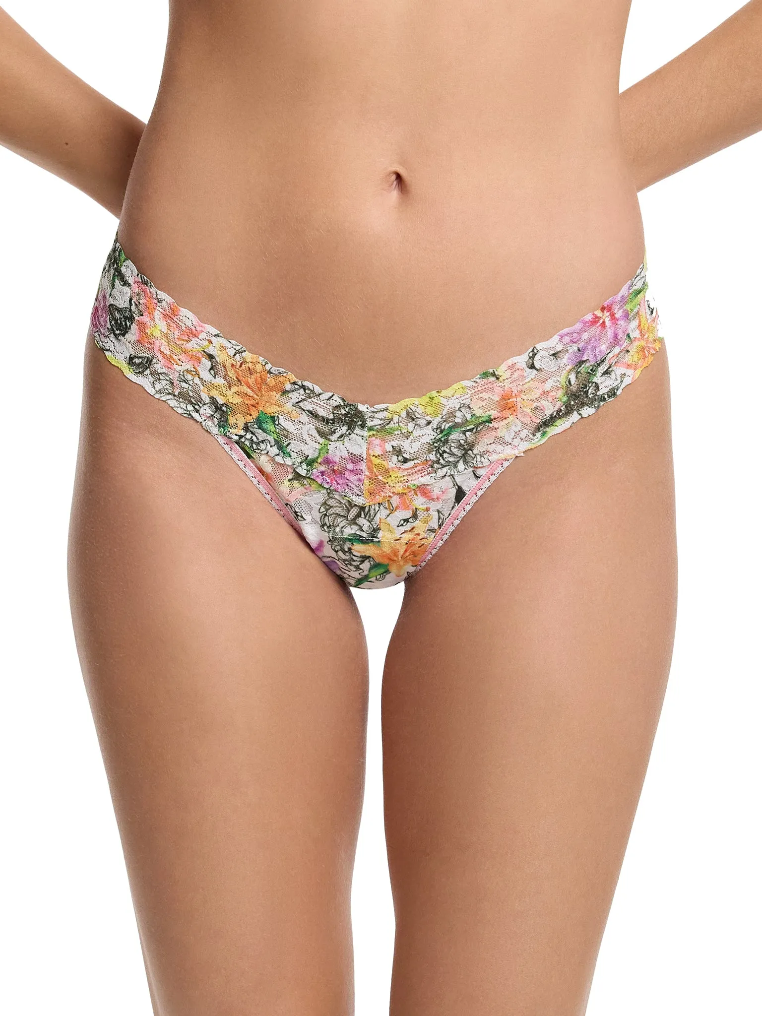 Printed Signature Lace® Low Rise Thong Botany Sale sold by Hanky Panky
