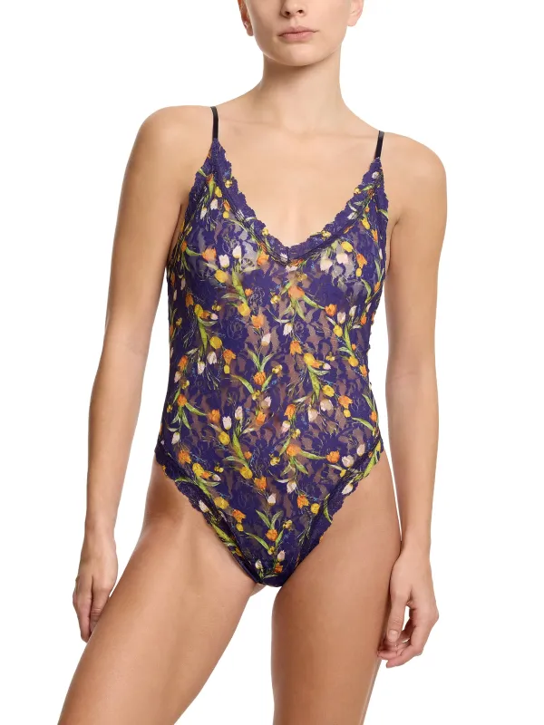 Printed Signature Lace® Thong Back Bodysuit Central Park Sale sold by Hanky Panky