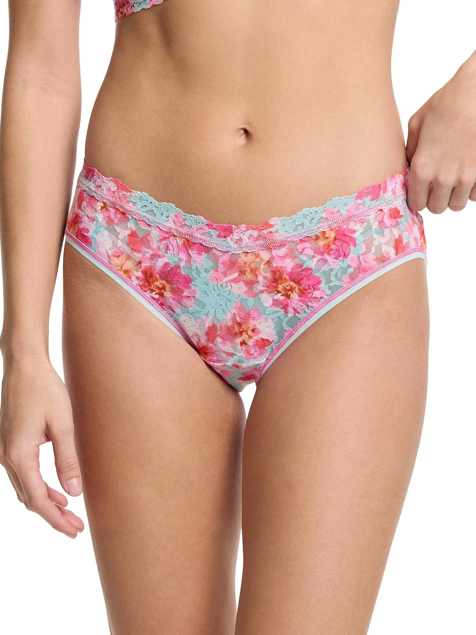 Printed Signature Lace® V-Front High Cut Brief First Bloom Sale sold by Hanky Panky
