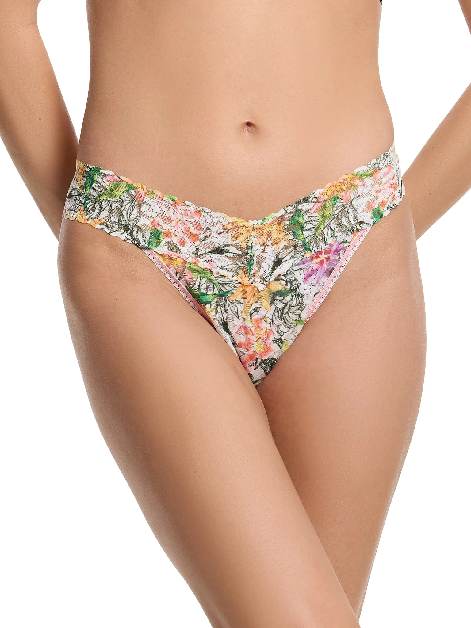 Printed Signature Lace® Original Rise Thong Botany Sale sold by Hanky Panky