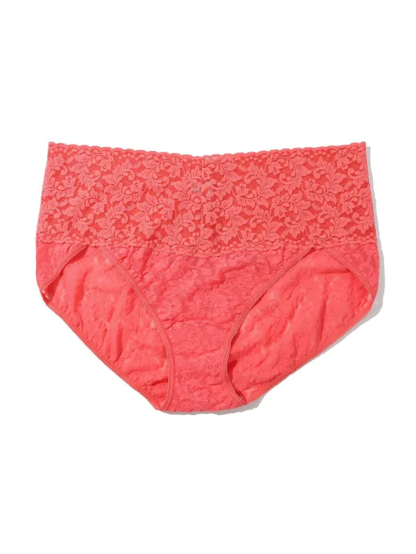Plus Size Retro Lace V-Kini Courageous Coral Pink Sale sold by Hanky Panky