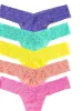 5 Pack Petite Size Signature Lace® Thongs In Printed Box Fiesta Pink sold by Hanky Panky