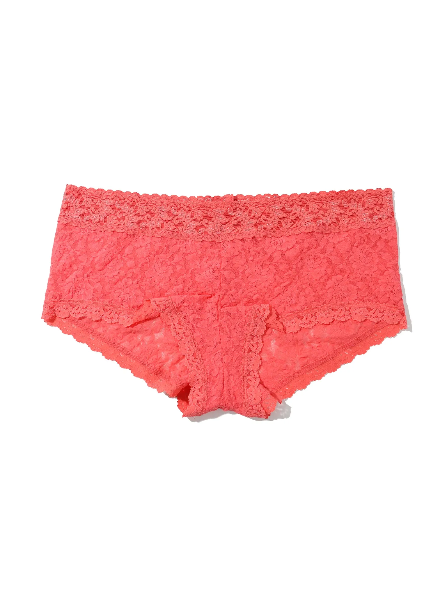 Plus Size Signature Lace® Boyshort Courageous Coral sold by Hanky Panky