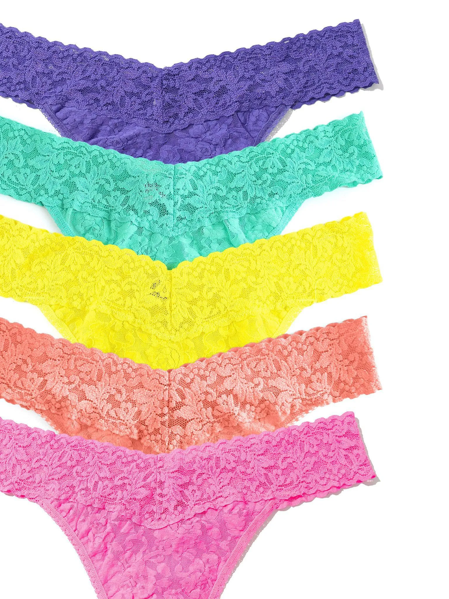 5 Pack Plus Size Signature Lace® Thongs In Printed Box Fiesta Pink sold by Hanky Panky product image thumbnail 2