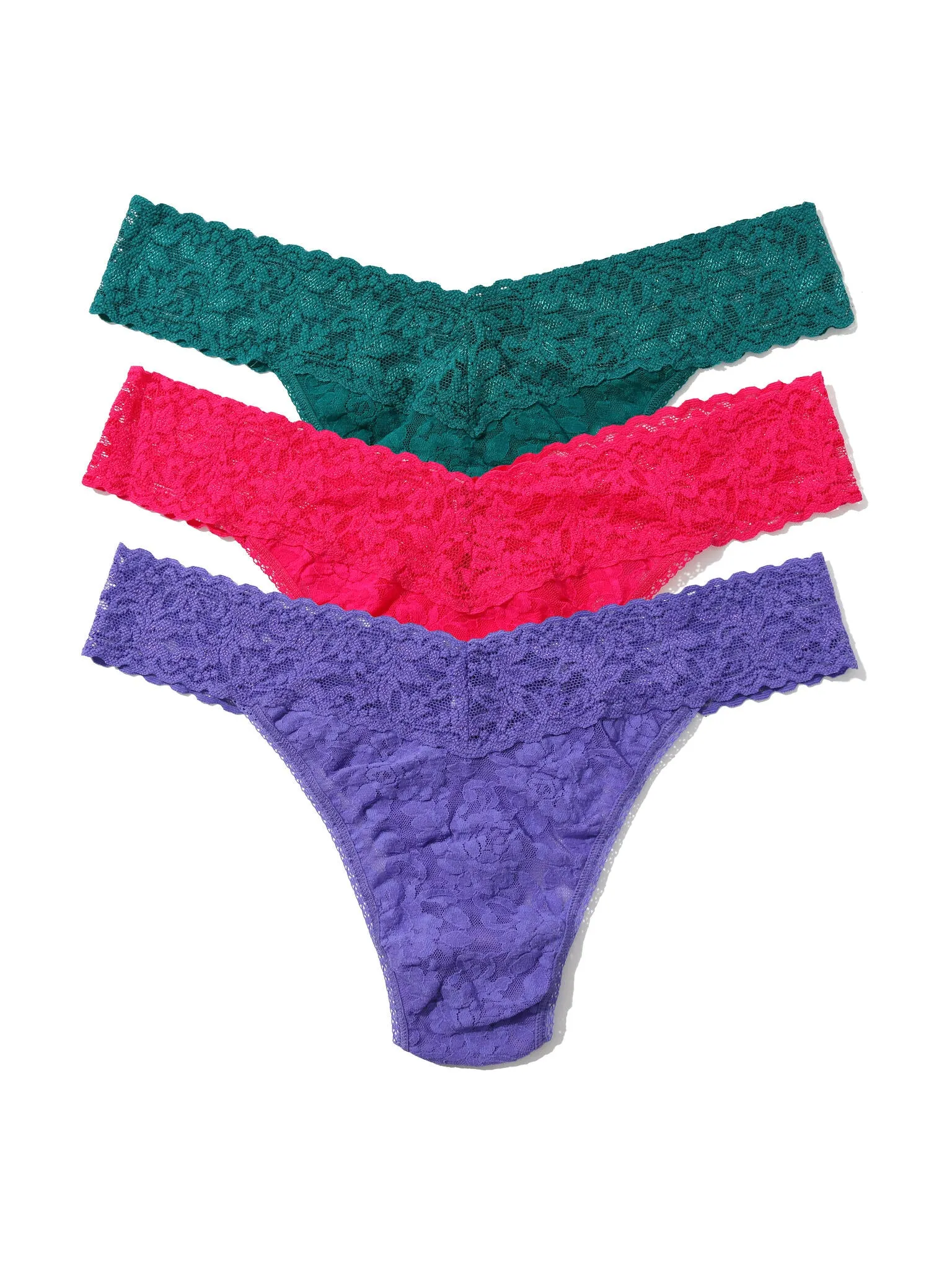 Holiday 3 Pack Signature Lace® Original Rise Thong Moonstone Sale sold by Hanky Panky