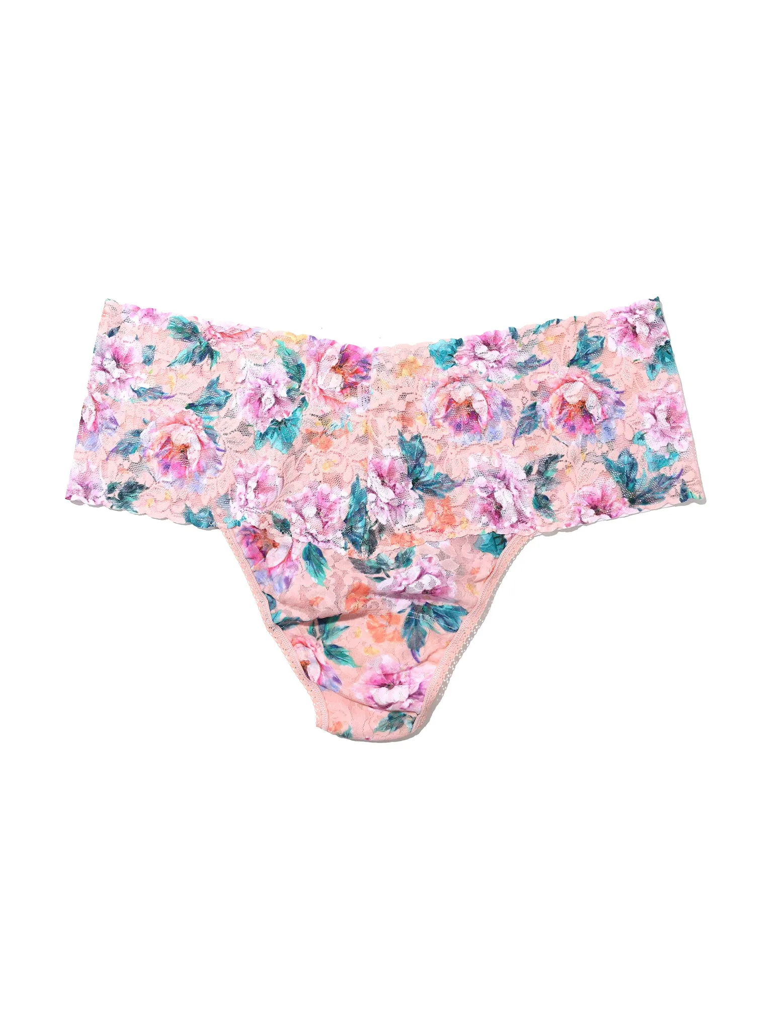 Plus Size Printed Retro Lace Thong Buy Myself Flowers Sale sold by Hanky Panky