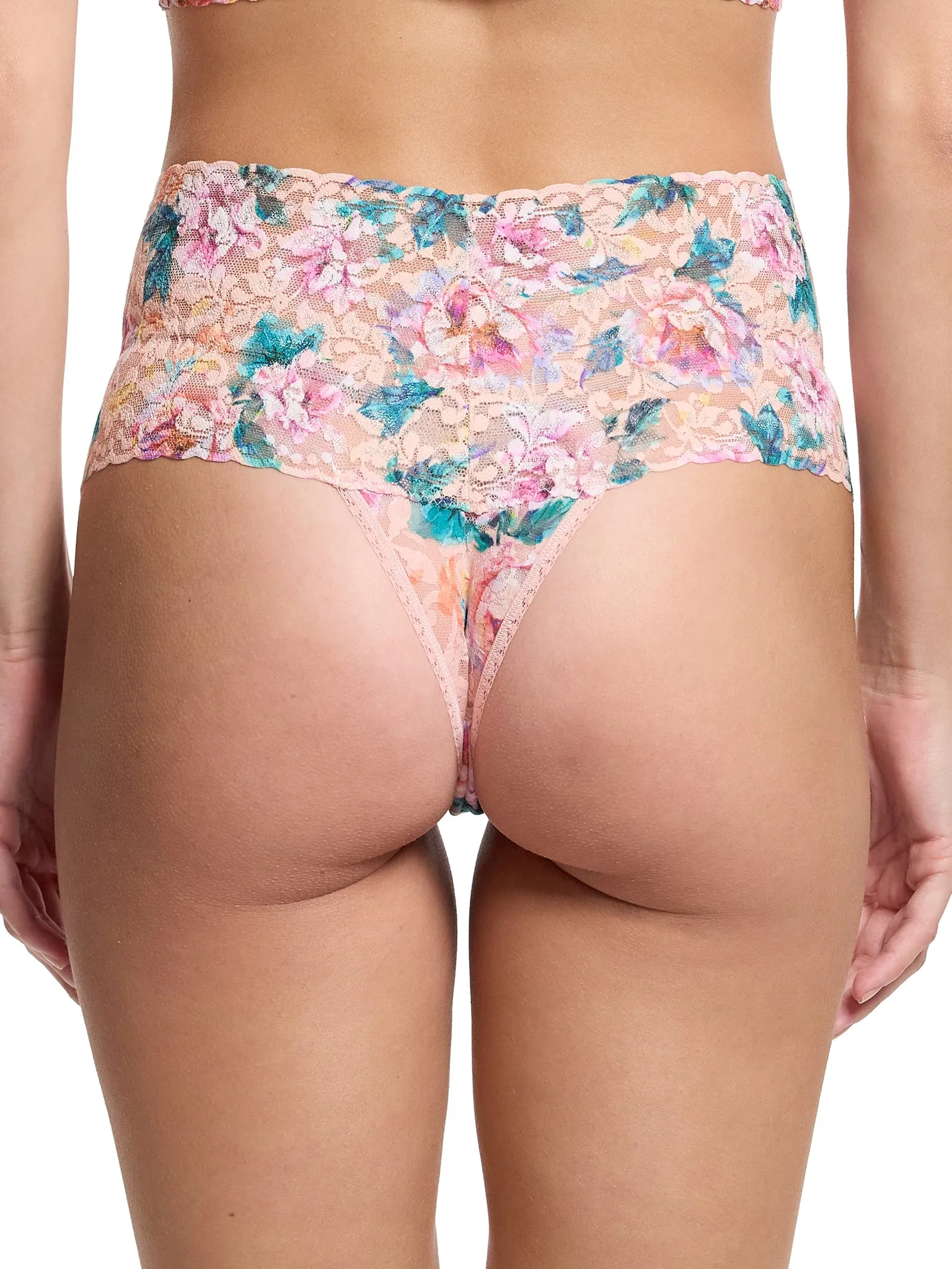 Printed Retro Lace Thong Buy Myself Flowers Sale sold by Hanky Panky product image thumbnail 2