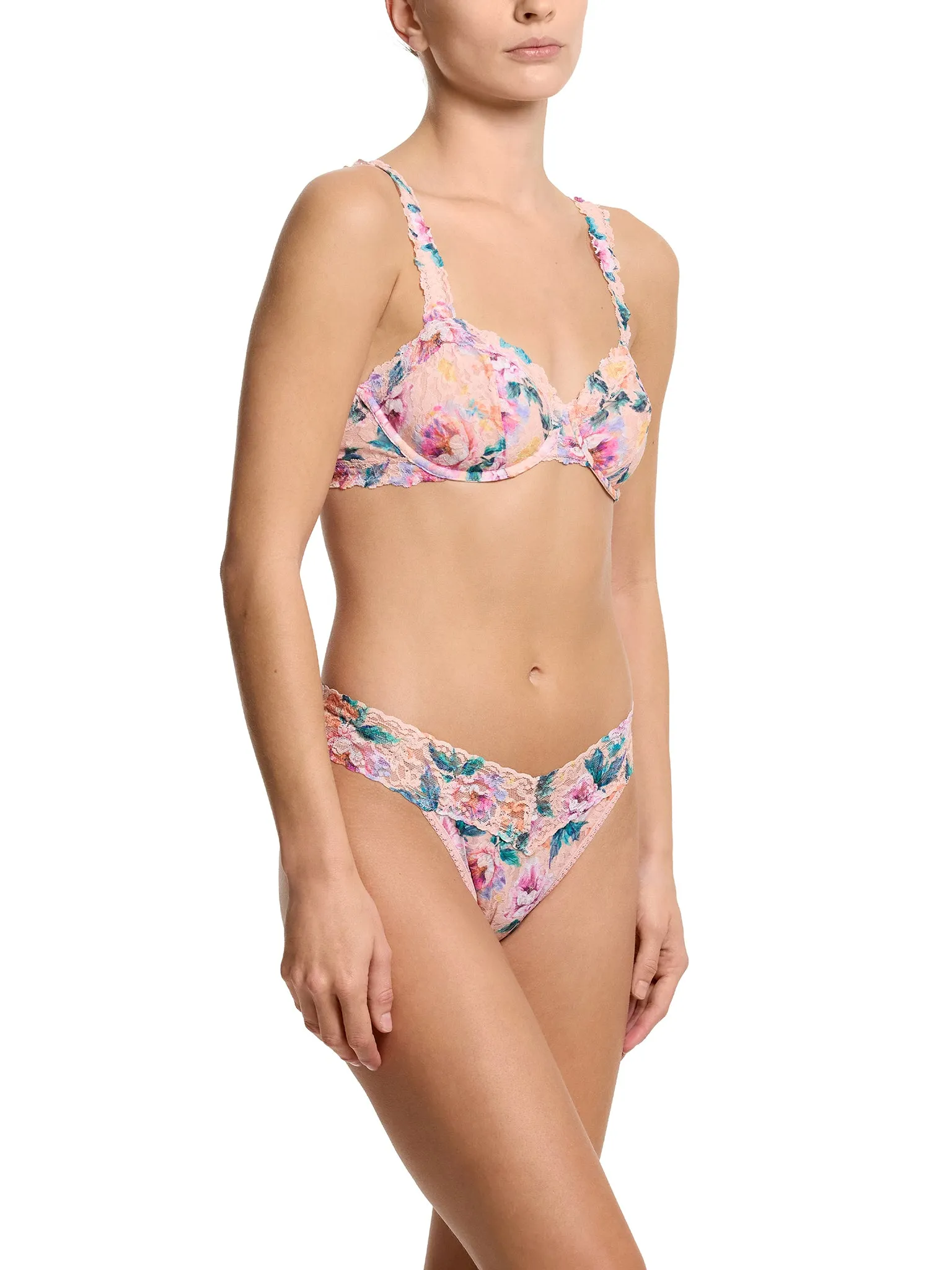 Printed Signature Lace® Original Rise Thong Buy Myself Flowers Black Friday Sale sold by Hanky Panky product image thumbnail 4