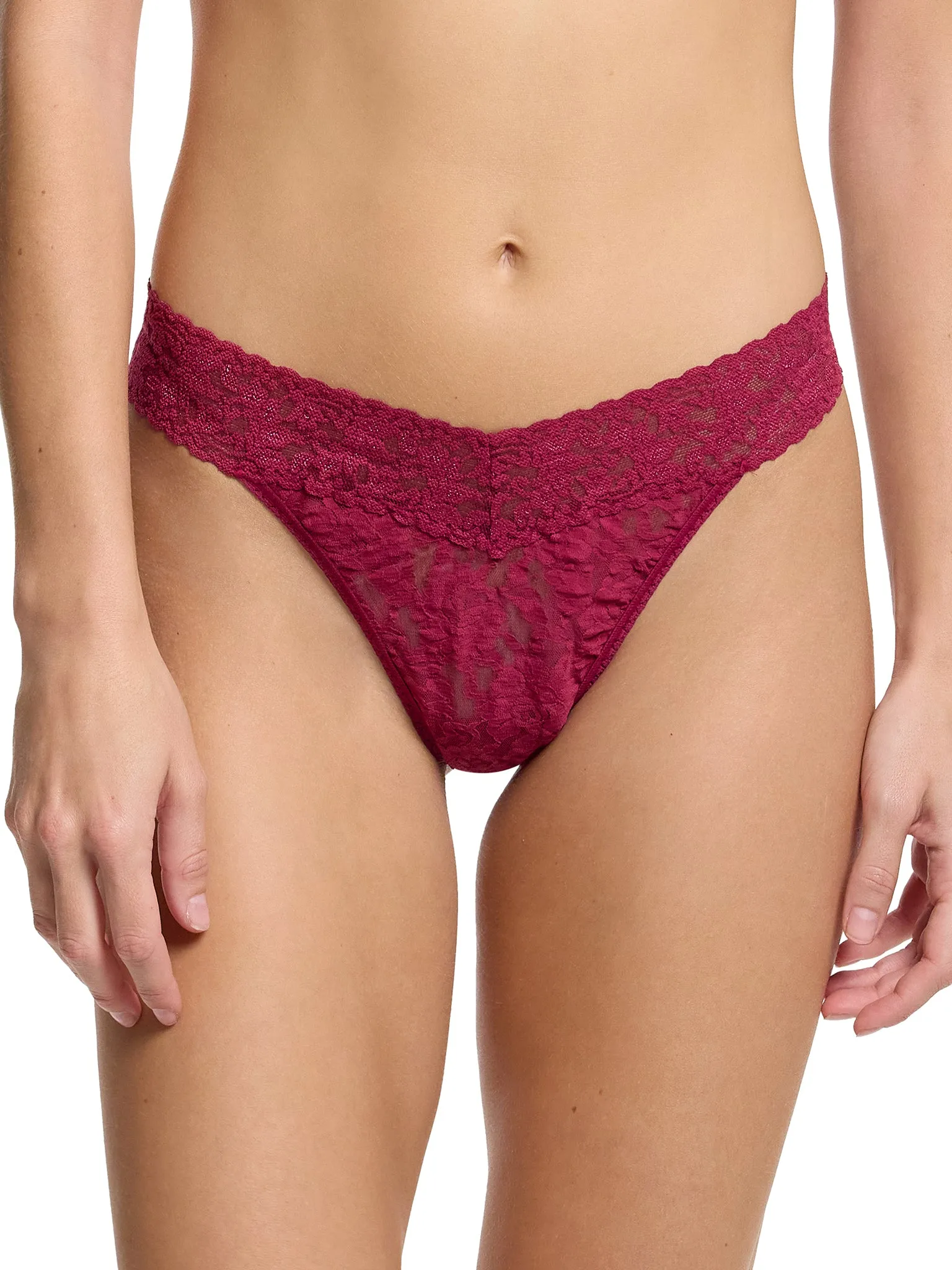 Signature Lace® Original Rise Thong Merlot Red Sale sold by Hanky Panky product image thumbnail 3