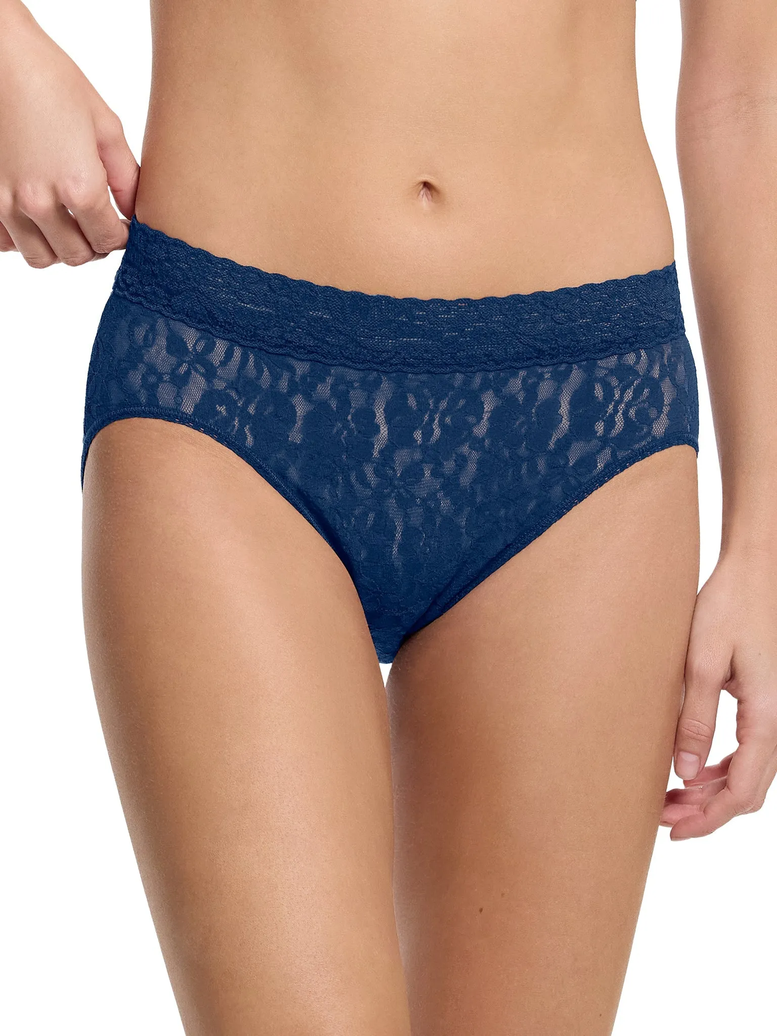 Flora Lace French Brief Night Owl Blue Sale sold by Hanky Panky