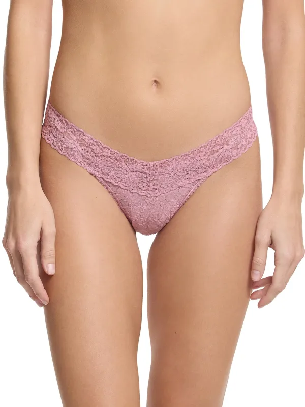 Flora Lace Low Rise Thong Mauve Orchid Pink Sale sold by Hanky Panky