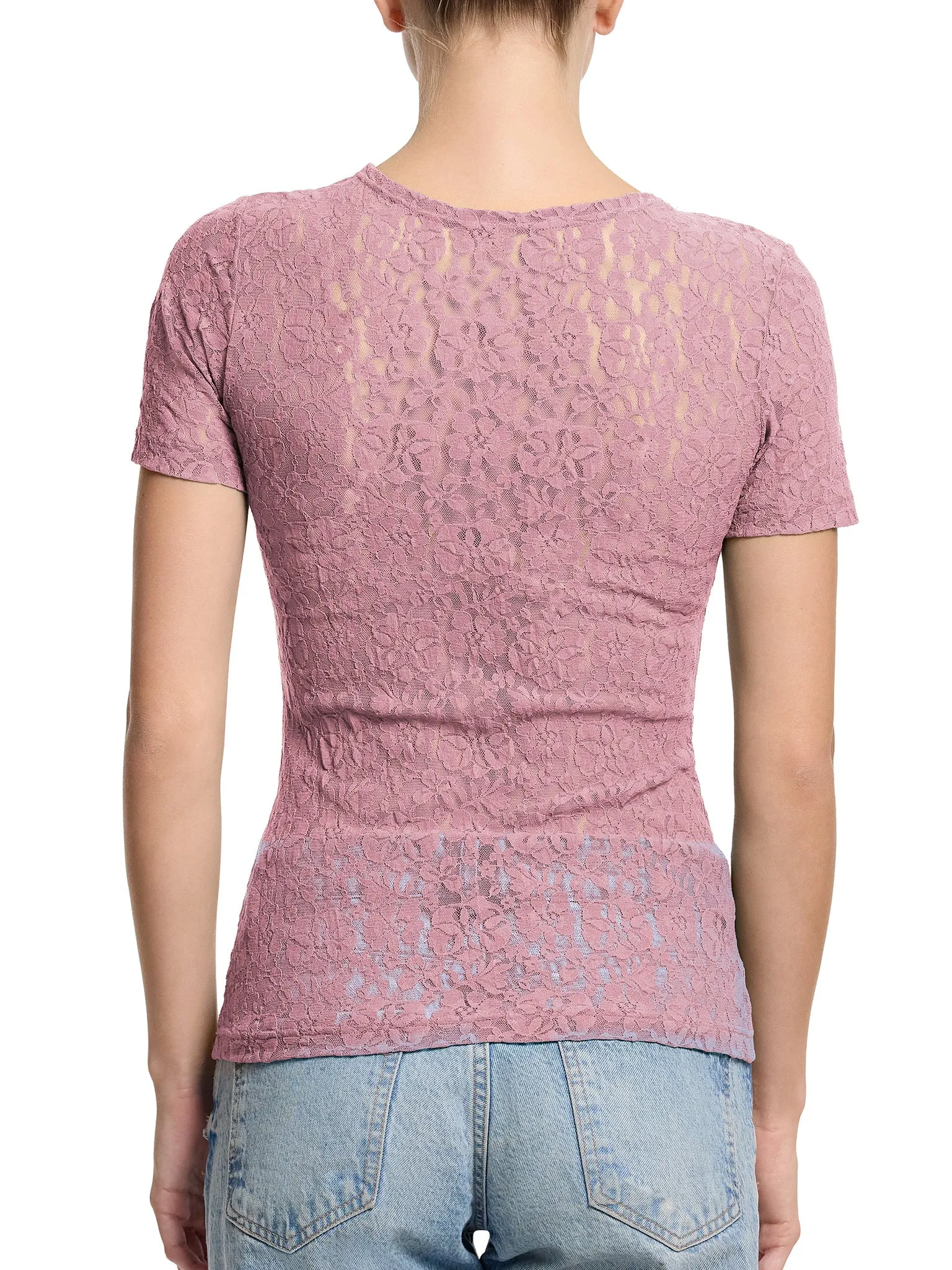 Flora Lace Short Sleeve Top Mauve Orchid Pink Sale sold by Hanky Panky product image thumbnail 2