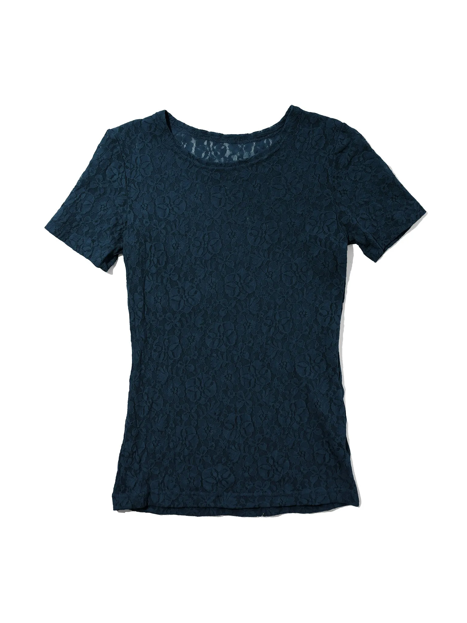 Flora Lace Short Sleeve Top Night Owl Blue Black Friday Sale sold by Hanky Panky product image thumbnail 3