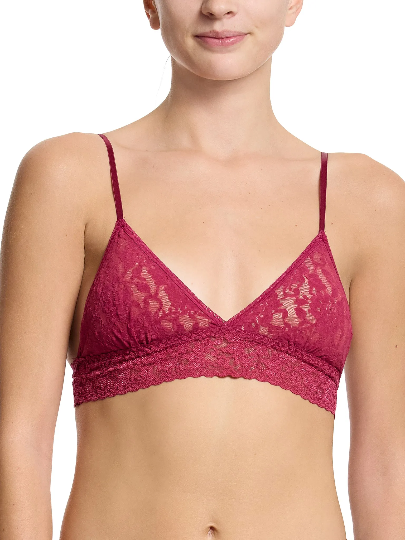 Signature Lace® Padded Triangle Bralette Merlot Red Black Friday Sale sold by Hanky Panky product image thumbnail 3