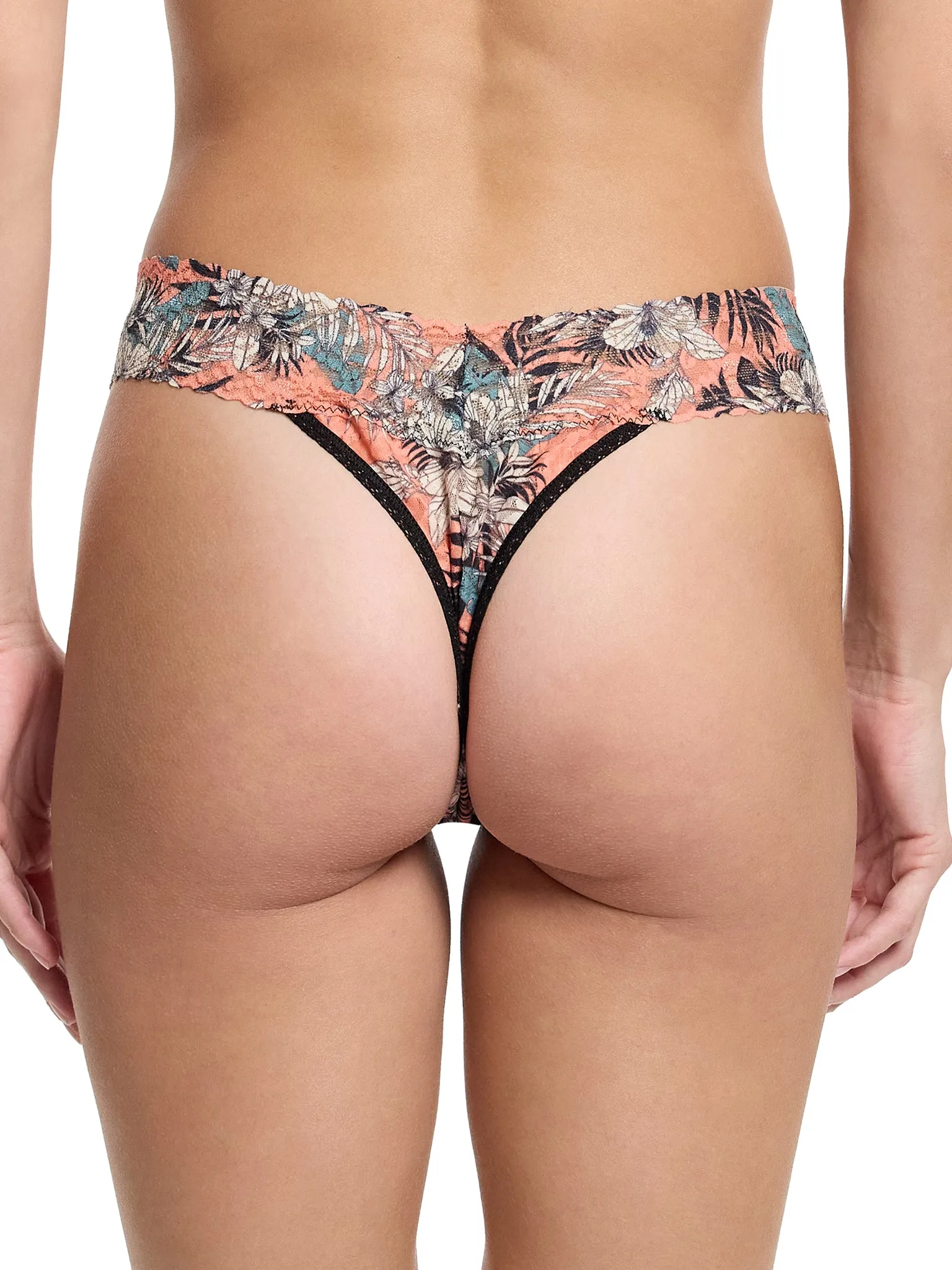 Signature Lace® Original Rise Thong And Saxx Super Soft Vibe Boxer Brief Hibiscus Jungle sold by Hanky Panky product image thumbnail 4