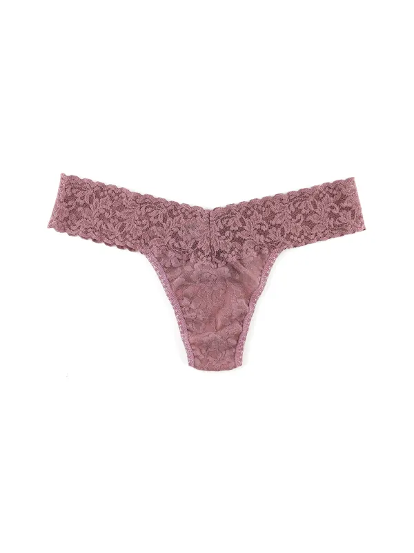 Petite Size Signature Lace® Low Rise Thong Artichoke Heart Purple sold by Hanky Panky