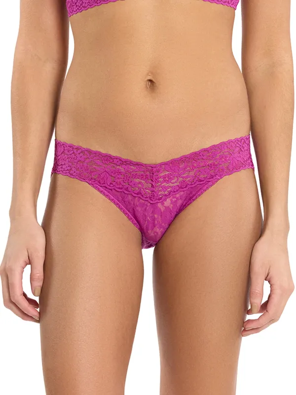 Flora Lace V-kini Picking Plums Pink sold by Hanky Panky