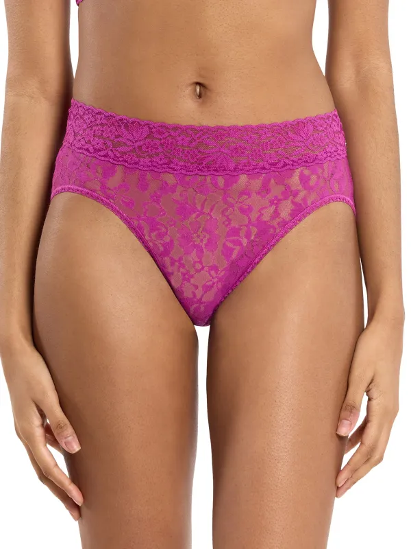 Flora Lace French Bikini Picking Plums Pink sold by Hanky Panky