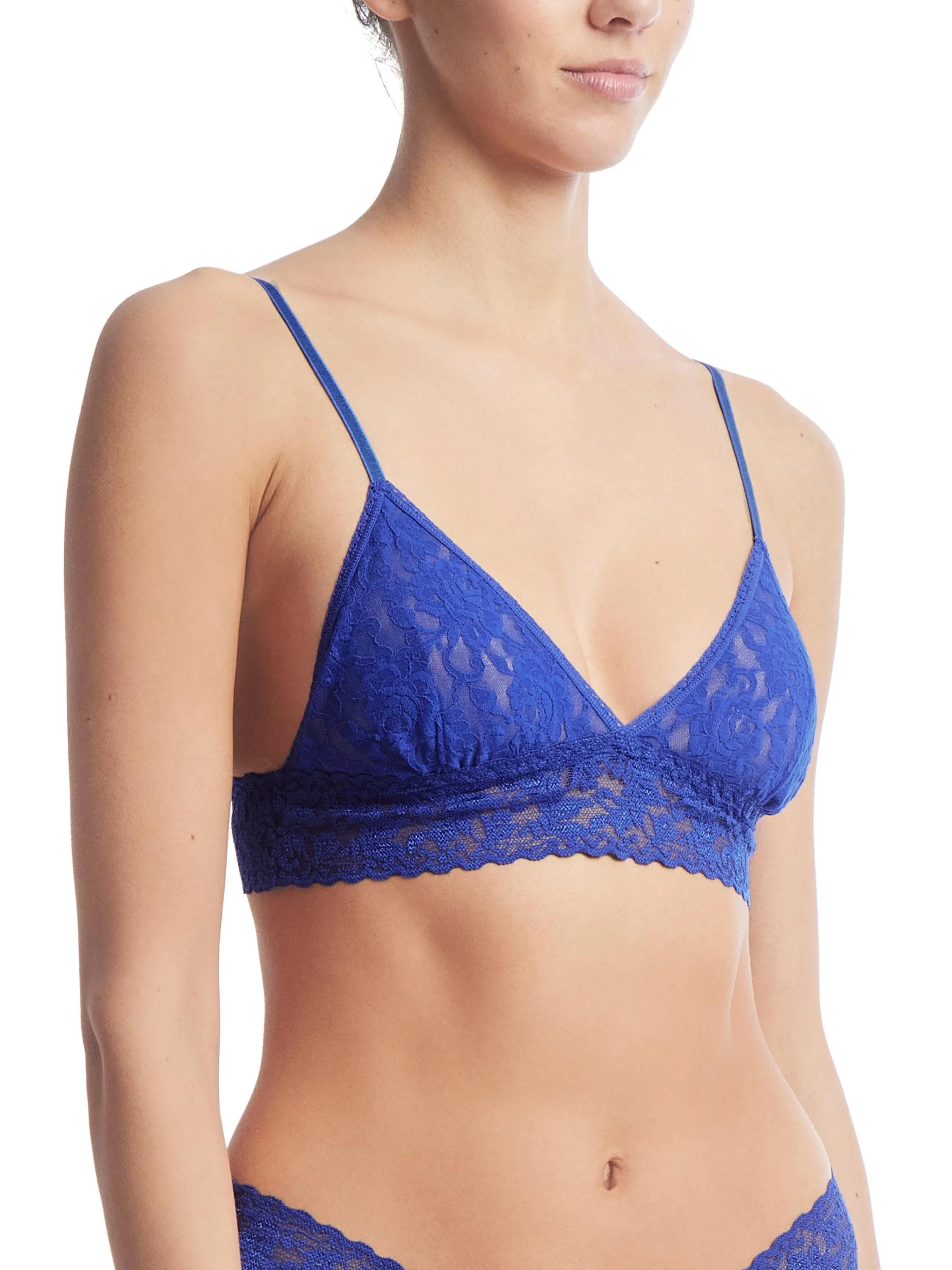Signature Lace Padded Triangle Bralette Cobalt Blue Sale sold by Hanky Panky product image thumbnail 2