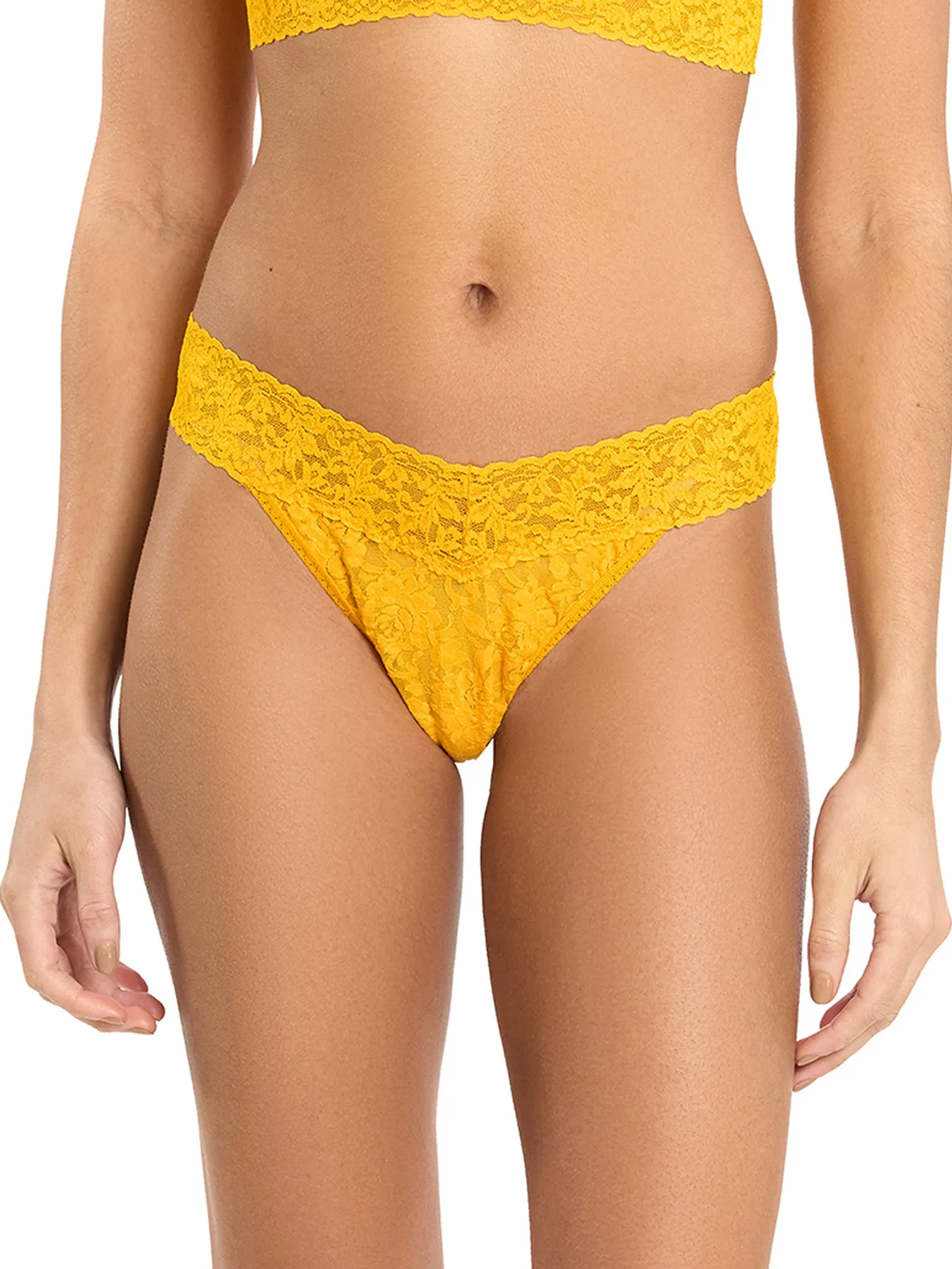 Signature Lace® Original Rise Thong Tuscan Sun Orange sold by Hanky Panky