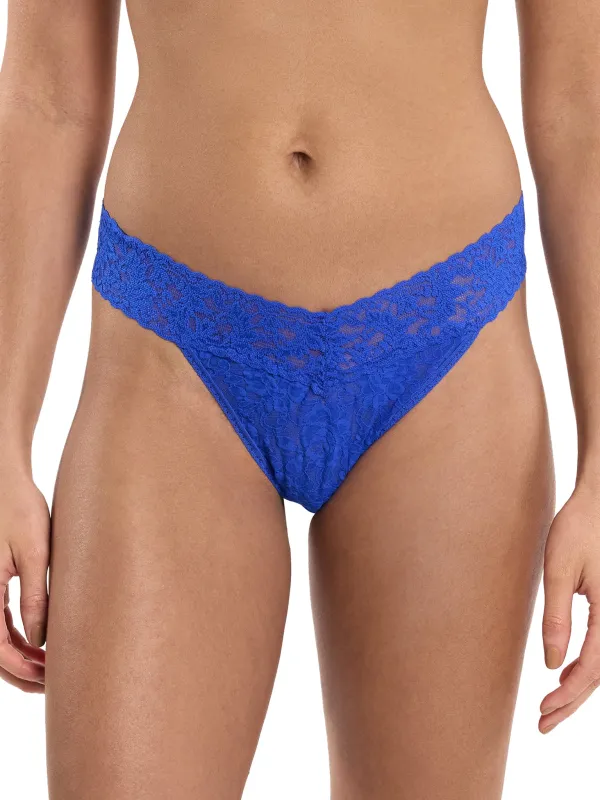 Signature Lace® Original Rise Thong Sapphire sold by Hanky Panky