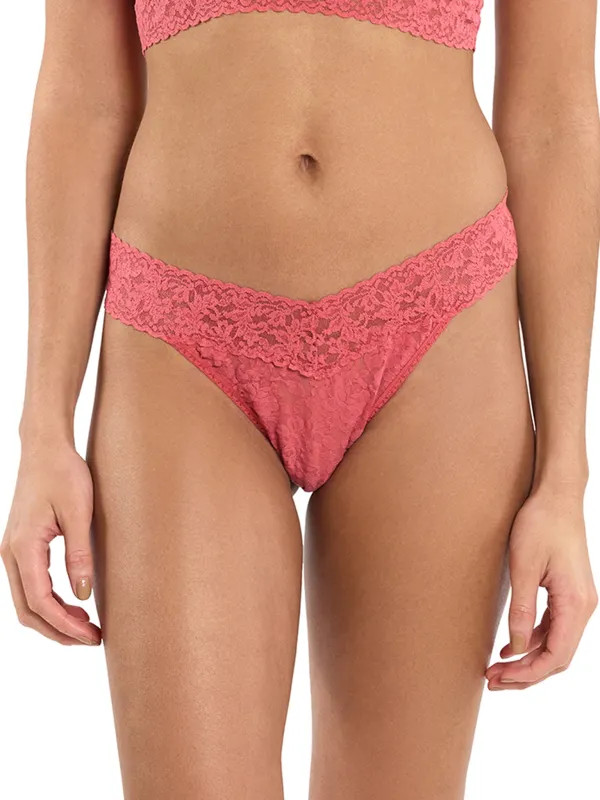 Signature Lace® Original Rise Thong Naples Red sold by Hanky Panky