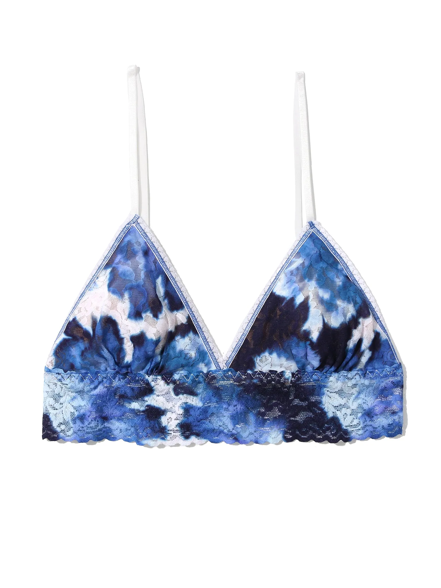 Printed Signature Lace® Padded Triangle Bralette Such A Blur Blue Sale sold by Hanky Panky product image thumbnail 4