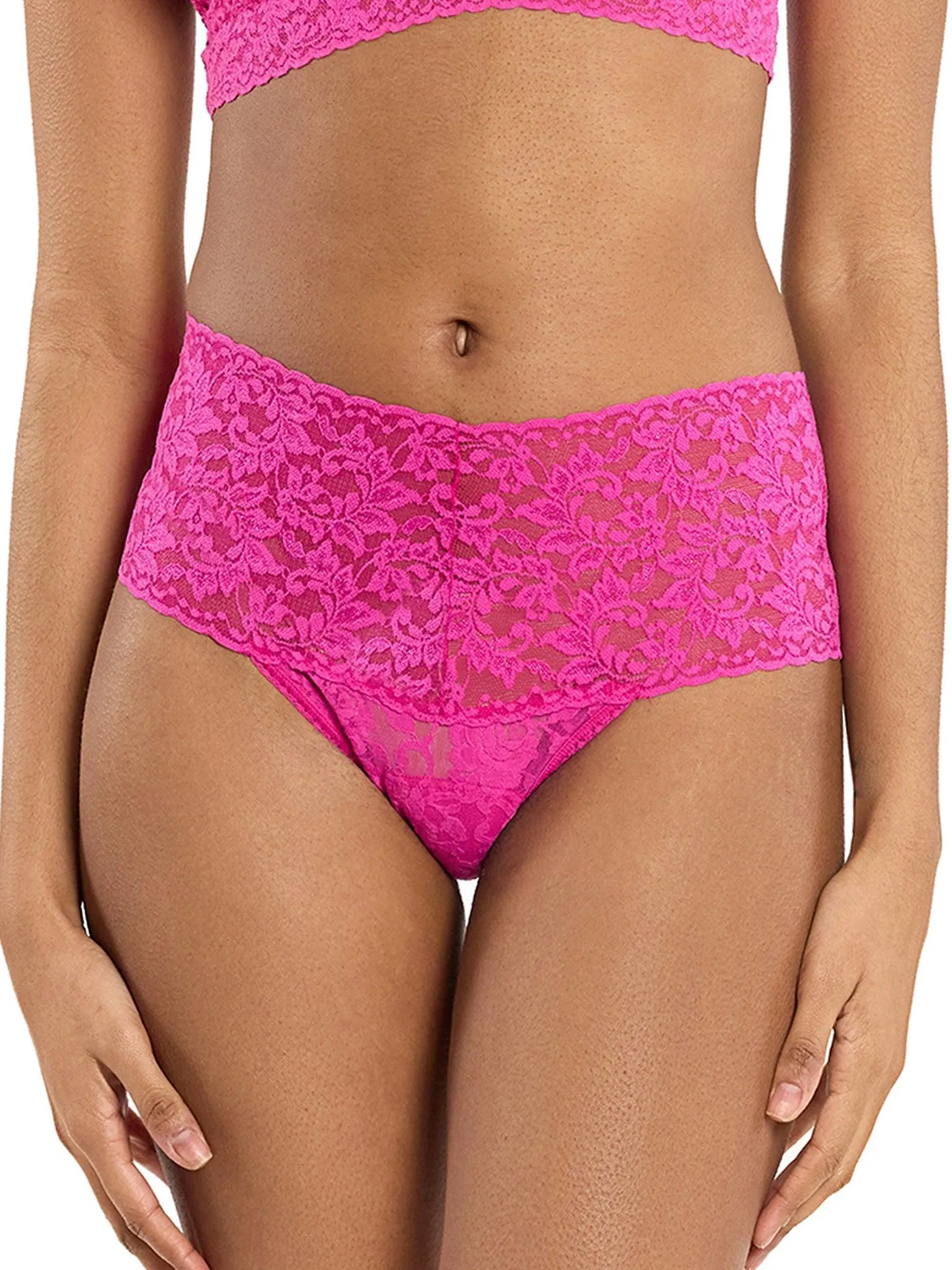 Retro Lace Thong Marmalade Pink Sale sold by Hanky Panky