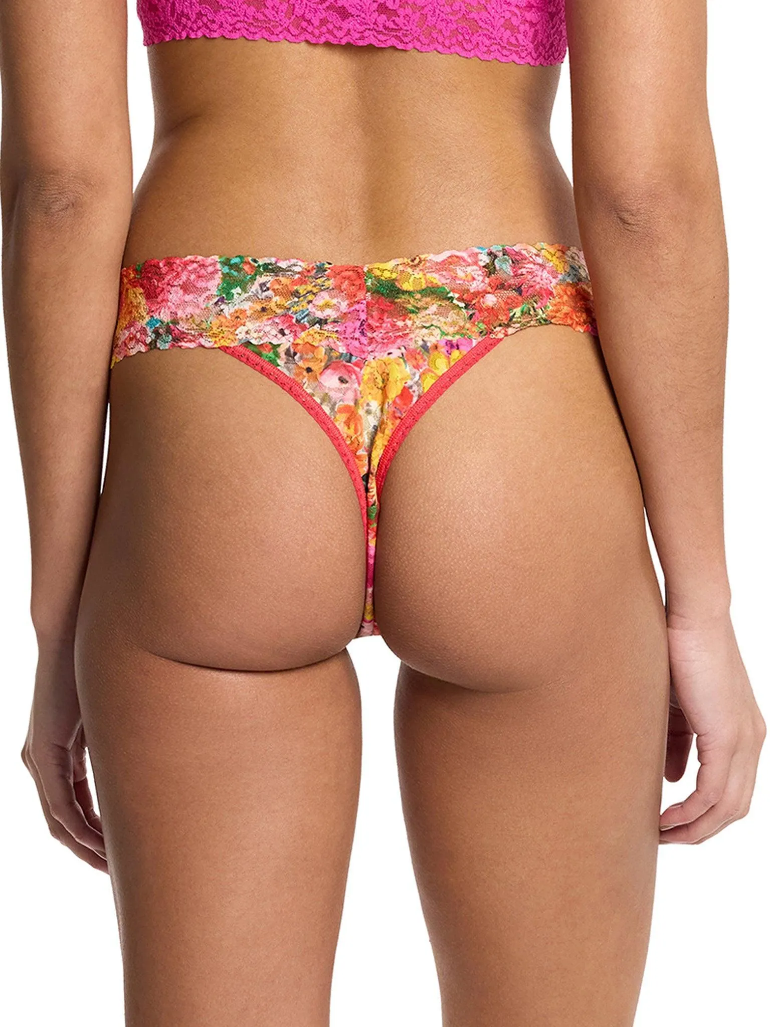 Printed Signature Lace® Original Rise Thong Floramania Pink Black Friday Sale sold by Hanky Panky product image thumbnail 2