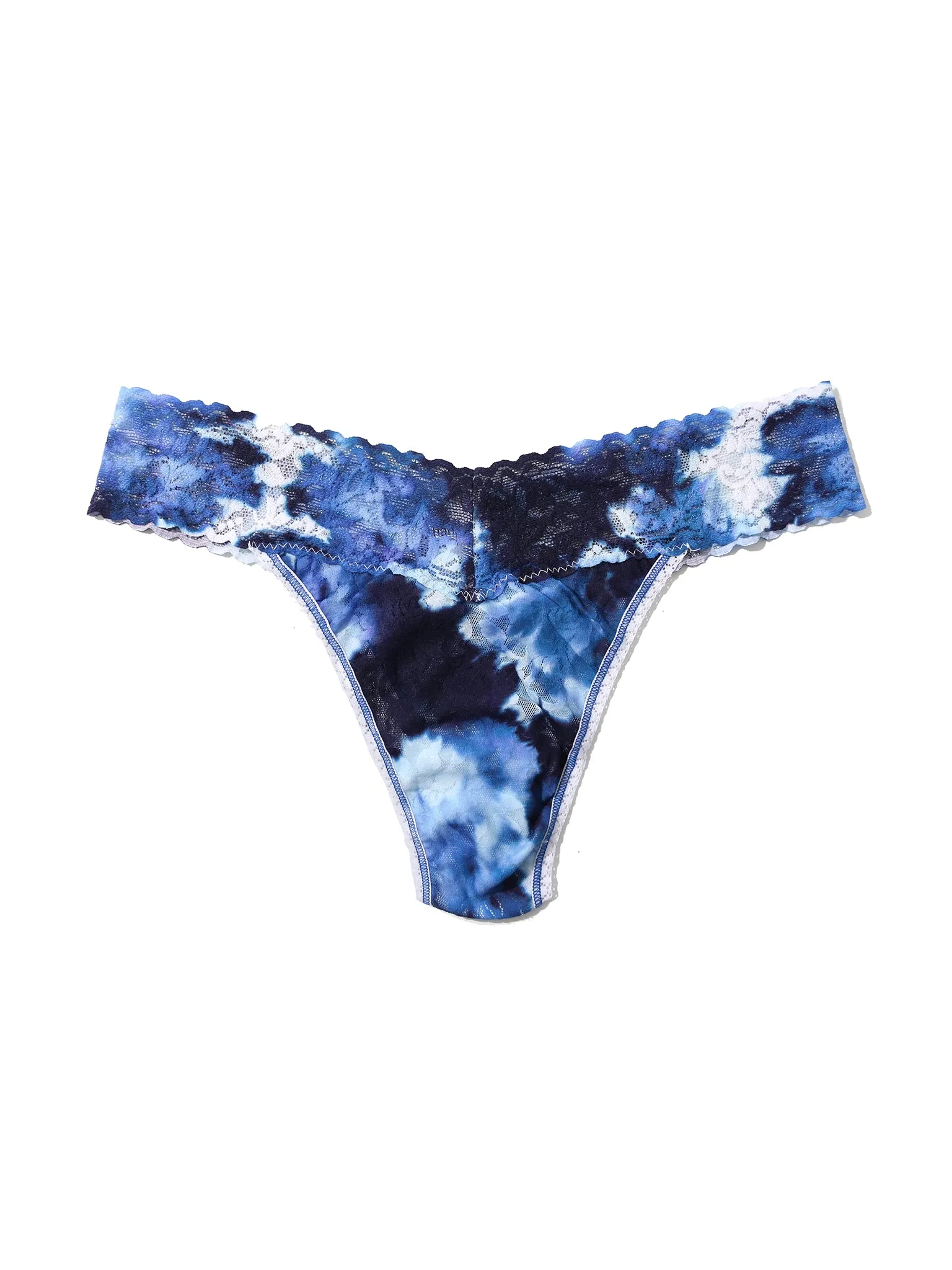 Printed Signature Lace® Original Rise Thong Such A Blur Blue Black Friday Sale sold by Hanky Panky product image thumbnail 4