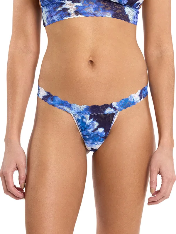 Printed Signature Lace® G-String Such A Blur Blue Sale sold by Hanky Panky