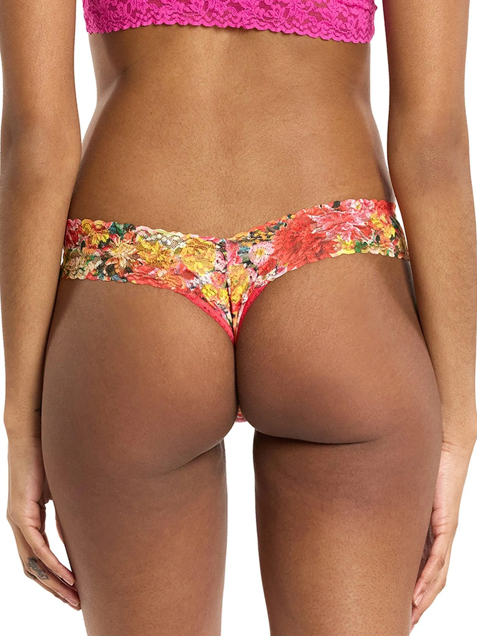 Printed Signature Lace® Low Rise Thong Floramania Pink Sale sold by Hanky Panky product image thumbnail 2