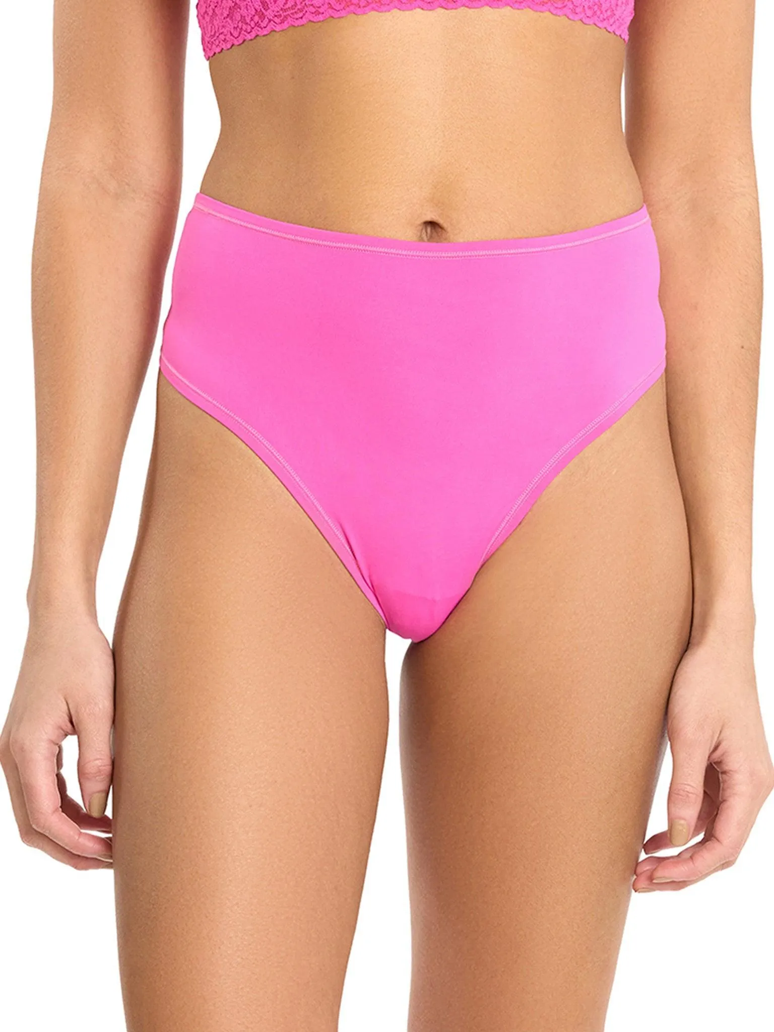 YourFit™ High Rise Thong Marmalade Pink sold by Hanky Panky