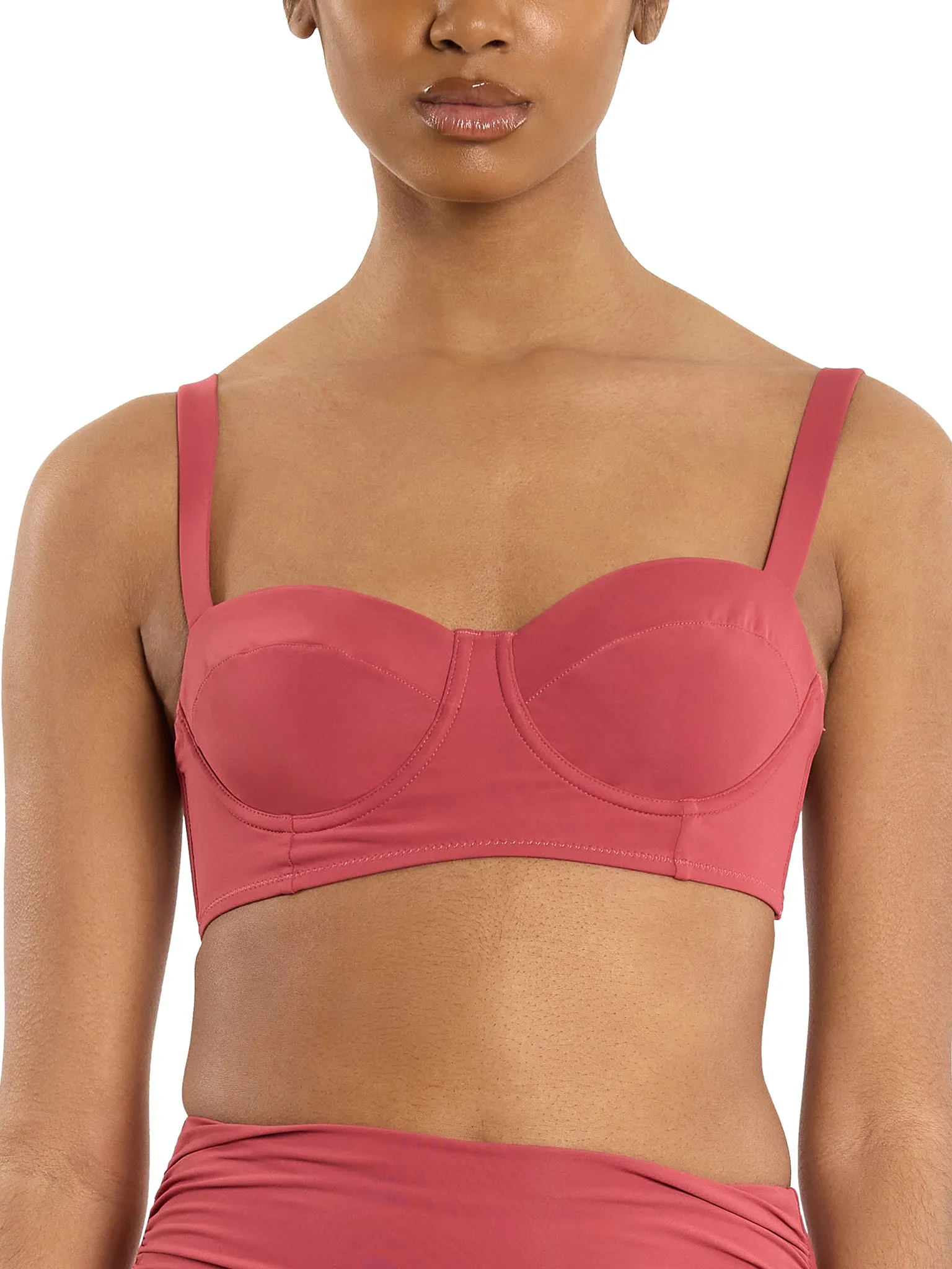 Balconette Bikini Swimsuit Top Sunbaked Red Sale sold by Hanky Panky