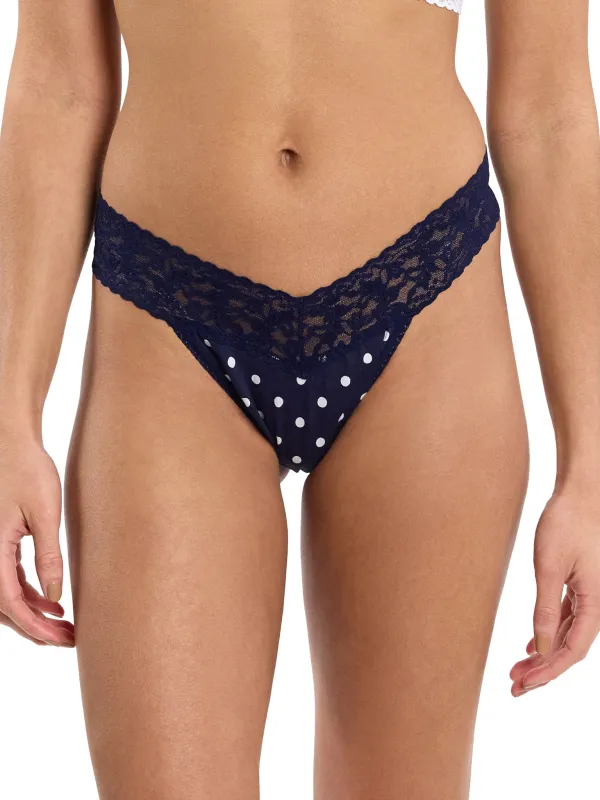 Supima® Cotton Printed Original Rise Thong Full Circle Blue sold by Hanky Panky