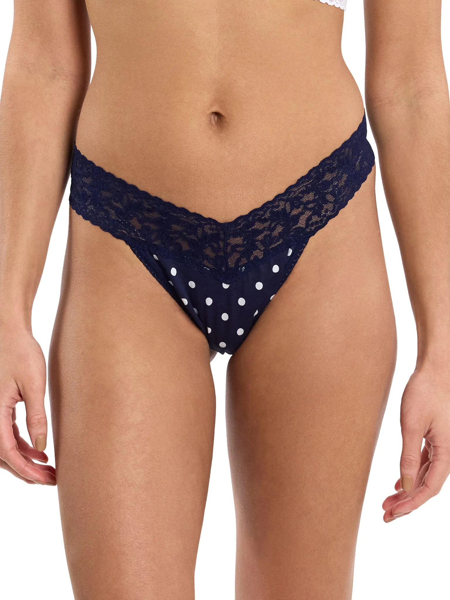 Supima® Cotton Printed Original Rise Thong Full Circle Blue Sale sold by Hanky Panky