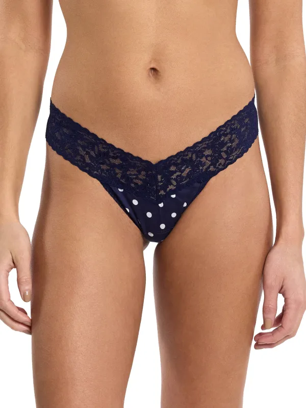 Supima® Cotton Printed Low Rise Thong Full Circle Blue sold by Hanky Panky